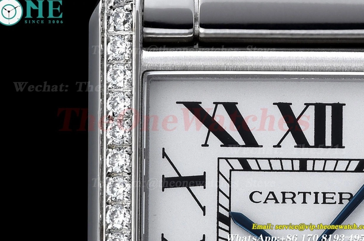 White Bracelet Diamond Bezel Tank K11F SS On Dial Must Quartz 0102